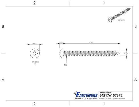 #10 x 2-1/4" Pan Head Sheet Metal Screws, Stainless Steel 18-8, Full Thread, Bright Finish, Self-Tapping, Quantity 25 by Fastenere in Saudi Arabia