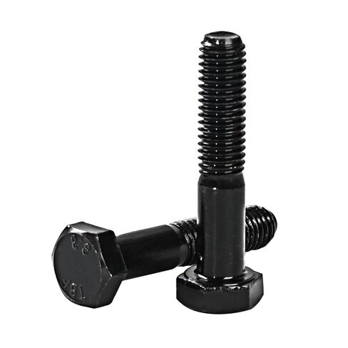 مسامير سداسية سوداء بنصف خيط M10-1.5 × 50 مم، فولاذ كربوني درجة 8.8، لمسة نهائية من أكسيد الأسود، براغي سداسية ذات رأس متري ملولبة جزئيًا (6 قطع) - للآلات والبناء وتجميع الأثاث in Kuwait
