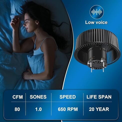 S-97016621 محرك مروحة عادم الحمام وعجلة النفخ - هادئ، سهل التركيب، تدفق هواء قوي، يستبدل OEM #97016621، 99080568، متوافق مع QTN80L، QTR080، QTR070، QTR080L، QTR080F، QTRN080، QTR070L in Kuwait