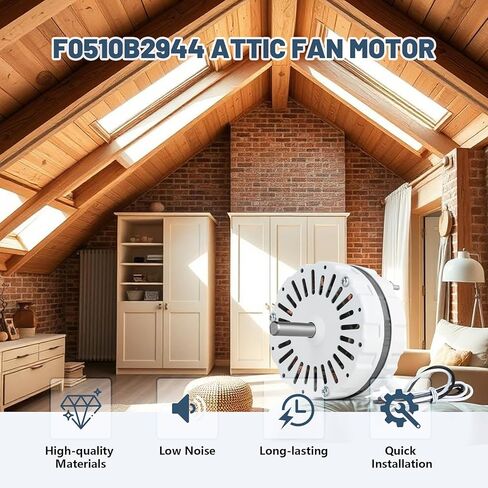 F0510B2944 محرك مروحة العلية متوافق مع F0510B2705، F0510B2497، F0510B2536، F0510B2515، محرك مروحة تهوية العلية لسلسلة Lomanco 2000 و1800، 58033 وحدة تحكم في درجة الحرارة، 120 فولت in Saudi Arabia