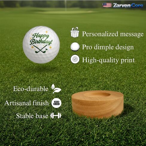 Golf Balls with Bamboo Stand – Premium Golf Gifts for Men and Women, Funny Golf Gifts, An Elegant Decorative Piece That Can Also Be Played on the Green, Made with Premium-Quality Materials in Saudi Arabia