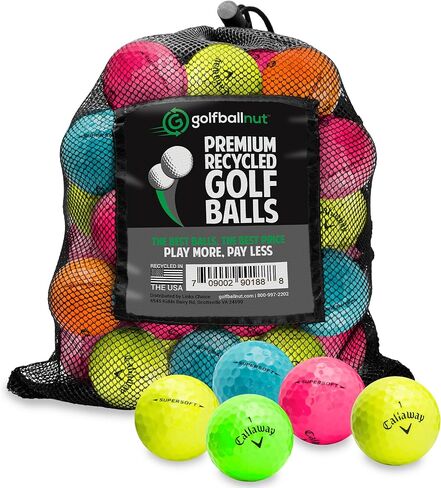 كرات جولف معاد تدويرها لمزيج ألوان Callaway - كرات جولف مستعملة بحالة جيدة - تتضمن حقيبة شبكية - (24-48) عبوة، متعددة الألوان in Kuwait