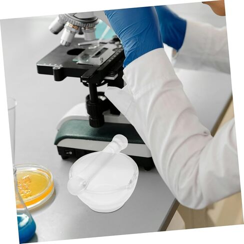 VALICLUD مجموعة ملاط ​​ومدقة زجاجية سميكة القاعدة مدقة لطحن الأعشاب والتوابل معدات المختبرات لإعداد الطعام والتجارب الكيميائية in Saudi Arabia