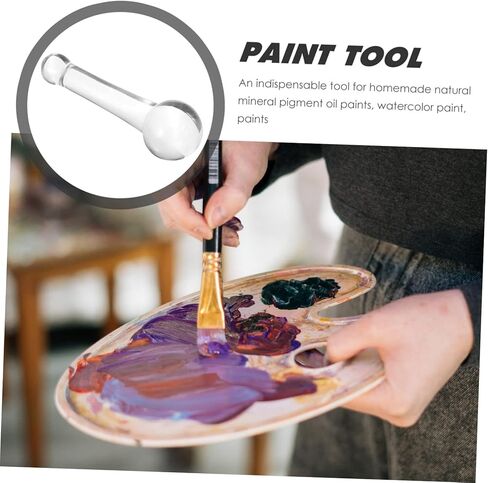 OSALADI Glass Muller for Grinding Mineral Pigments Portable Manual Paint Pestle for Artists Crystal Glass Painting Tool for Watercolor and Oil Paints for DIY Art Supplies in Saudi Arabia