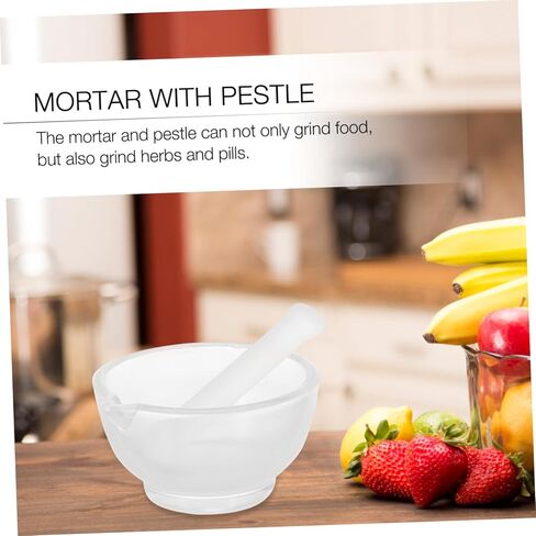 DECHOUS 1Set Glass Grind Bowl with Pestle Multifunctional Laboratory Chemistry Equipment for Medicine Pounding and Kitchen Use Design Easy to Clean in Saudi Arabia