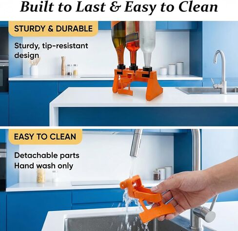 موزع خلاط كوكتيل متناسب من Aperol Spritz - نسبة دقة 2:1:1 لبروسيكو/سيكت والماء والأبيرول - أداة بار منزلية أساسية مع 4 صمامات ومقبض مثبت مسبقًا (Aperol Spritz) in Kuwait