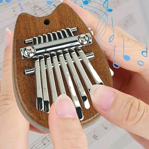 8 Key Mini Wood Kalimba Finger Thumb Piano Marimba Musical Good Accessories Pendant Gift (Cat Ears) in Saudi Arabia
