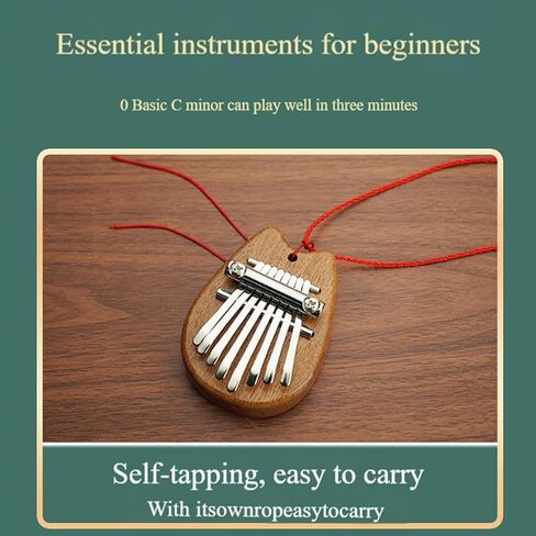 8 Key Mini Wood Kalimba Finger Thumb Piano Marimba Musical Good Accessories Pendant Gift (Cat Ears) in Saudi Arabia