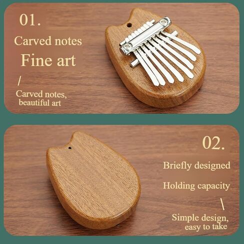 8 Key Mini Wood Kalimba Finger Thumb Piano Marimba Musical Good Accessories Pendant Gift (Cat Ears) in Saudi Arabia