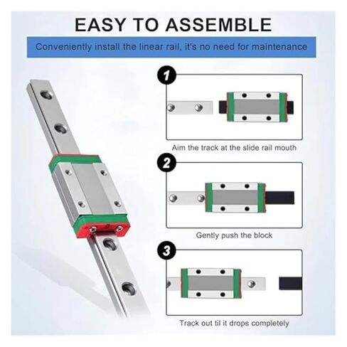 2pcs MGN7 MGN9 MGN12 MGN15 from100mm to 1000mm Linear Rail Slide +2pcs Linear Guide(MGN12C,500mm) in Saudi Arabia
