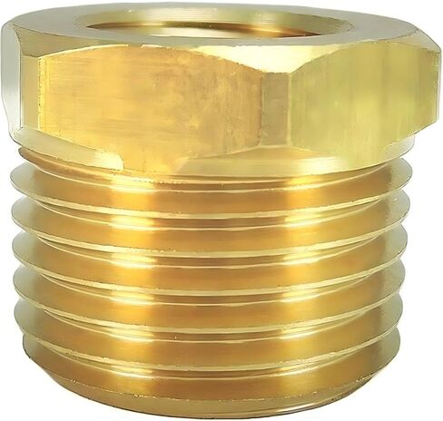 تركيب أنابيب مخفض البطانة السداسية - يناسب استبدال أجزاء أنظمة الأنابيب J02F04M - تركيب مخفض الأنابيب النحاسية - ذكر 1/2 بوصة NPT × 1/4 بوصة سداسي نحاسي أنثى NPT، قطعتان in Kuwait