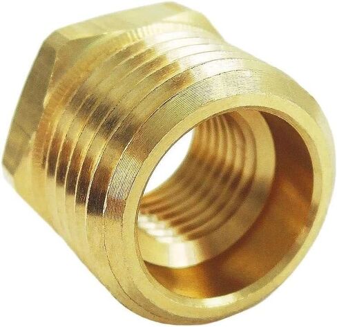 تركيب أنابيب مخفض البطانة السداسية - يناسب استبدال أجزاء أنظمة الأنابيب J02F04M - تركيب مخفض الأنابيب النحاسية - ذكر 1/2 بوصة NPT × 1/4 بوصة سداسي نحاسي أنثى NPT، قطعتان in Kuwait