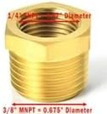 تركيب أنابيب مخفض البطانة السداسية - يناسب استبدال أجزاء أنظمة الأنابيب J02F03M - تركيب مخفض الأنابيب النحاسية - ذكر 3/8 بوصة NPT × 1/4 بوصة سداسي نحاسي أنثى NPT، قطعتان in Saudi Arabia