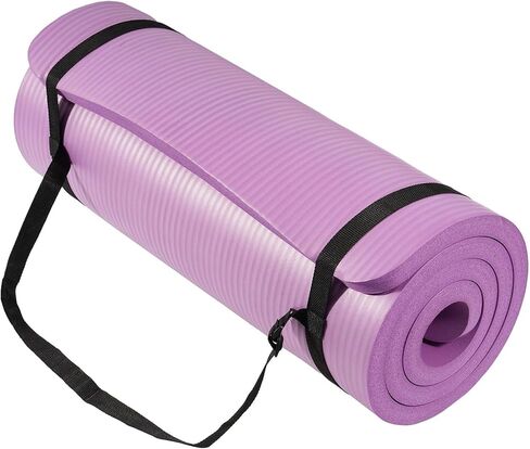 BalanceFrom Yoga Mat 1-Inch Extra Thick High-Density Exercise Mat with Non-Slip Surface,Taro Purple in Saudi Arabia