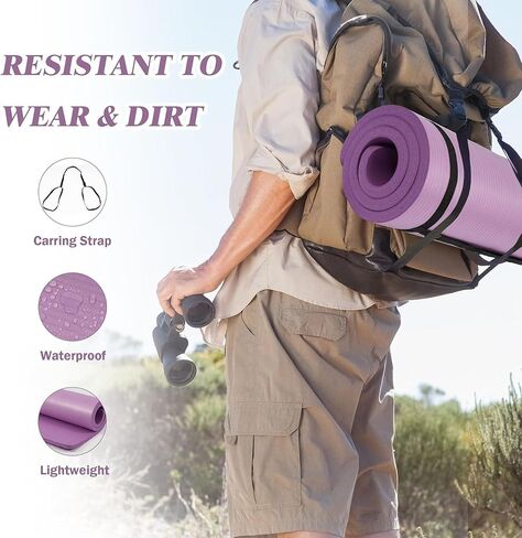 BalanceFrom Yoga Mat 1-Inch Extra Thick High-Density Exercise Mat with Non-Slip Surface,Taro Purple in Saudi Arabia