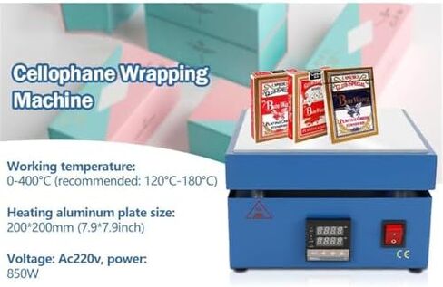 آلة تغليف السيلوفان، آلة تغليف وختم تسخين سطح المكتب، طاولة تسخين 20 × 20 سم، لتغليف هدايا العطور in Kuwait