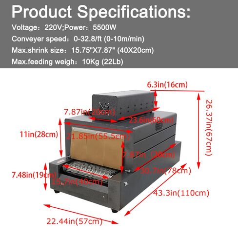 ماكينة تغليف النفق بالانكماش الحراري ماكينة تغليف بالانكماش الحراري للنفق من النوع الشبكي معدات تعبئة الأنفاق الكهربائية 220 فولت 5.5 كيلو وات in Kuwait