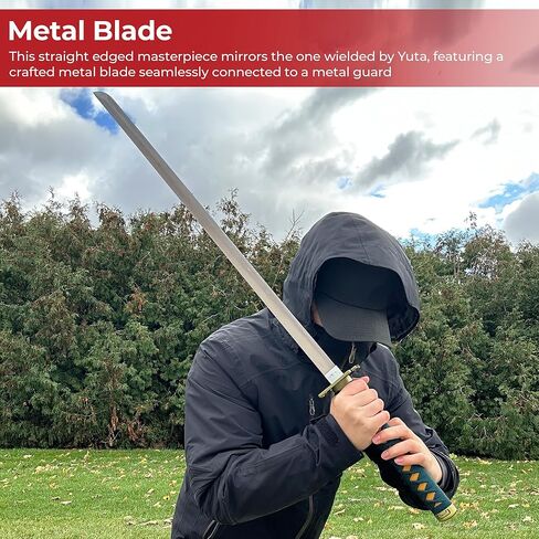 نسخة طبق الأصل من MedievalDepot Jujutsu Kaisen Yuta Okkotsu Katana - إجمالي 38 بوصة - شفرة معدنية - غمد أسود - أنيمي وكوسبلاي in Kuwait