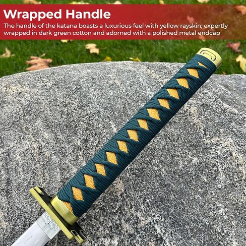 نسخة طبق الأصل من MedievalDepot Jujutsu Kaisen Yuta Okkotsu Katana - إجمالي 38 بوصة - شفرة معدنية - غمد أسود - أنيمي وكوسبلاي in Kuwait