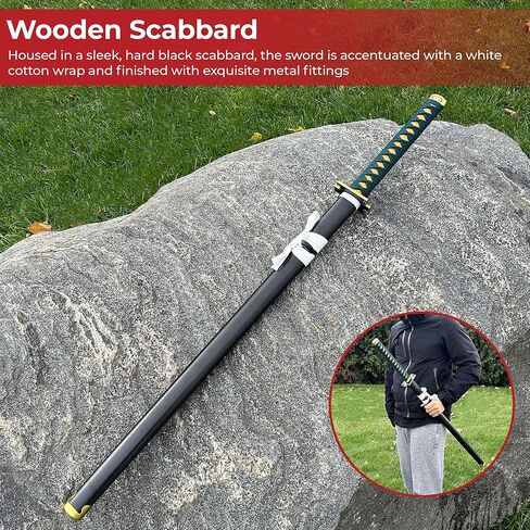 نسخة طبق الأصل من MedievalDepot Jujutsu Kaisen Yuta Okkotsu Katana - إجمالي 38 بوصة - شفرة معدنية - غمد أسود - أنيمي وكوسبلاي in Kuwait