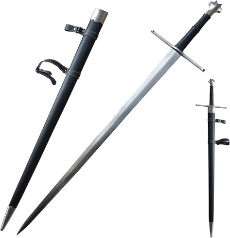 Medieval Full Tang Spring Steel Western Italian Long Sword with Scabbard for Outdoor Use, Practice, Collection in Saudi Arabia