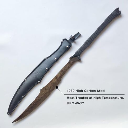 Full Tang Carbon Steel Machete Sword with Sheath for Practice, Outdoor Use, Collection-41.3 Inch in Saudi Arabia