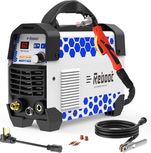 Reboot 60A Plasma Cutter Dual Voltage 120V/240V, 1/2" Clean Cut IGBT Inverter, Portable Metal Cutting Machine with Torch & Tips - RBC6000D 2025 Upgraded (Pre-Installed Air Regulator) in Saudi Arabia