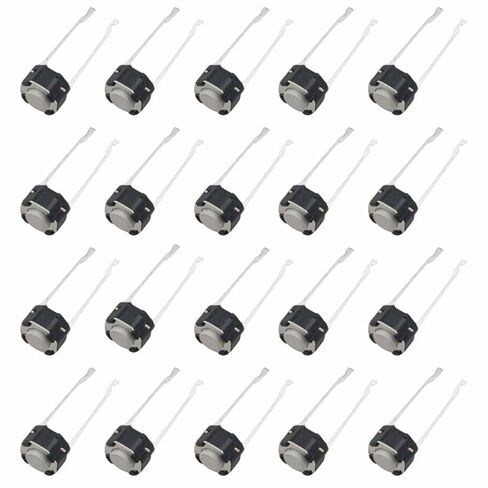20pcs Round Tactile Switch Medium 2 Long Leg 6 * 6 * 5H-Black White Dot Miniature Momentary Pushbutton Switch in Saudi Arabia