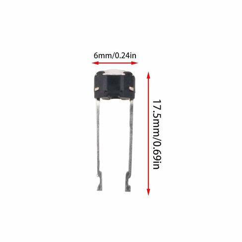 20pcs Round Tactile Switch Medium 2 Long Leg 6 * 6 * 5H-Black White Dot Miniature Momentary Pushbutton Switch in Saudi Arabia