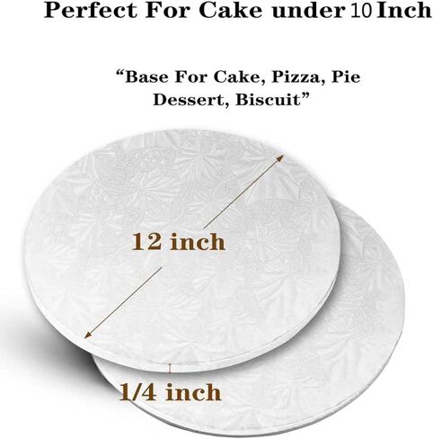 12 Inch Round Cake Boards, 10PACK White Cake Drums, Sturdy Cake Cardboard Bases para Pasteles for Pastry Baking, Wedding,Party, Mothers Day Pizza Desserts 1/4 Inch Thick in Saudi Arabia