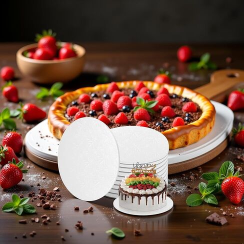 12 Inch Round Cake Boards, 10PACK White Cake Drums, Sturdy Cake Cardboard Bases para Pasteles for Pastry Baking, Wedding,Party, Mothers Day Pizza Desserts 1/4 Inch Thick in Saudi Arabia