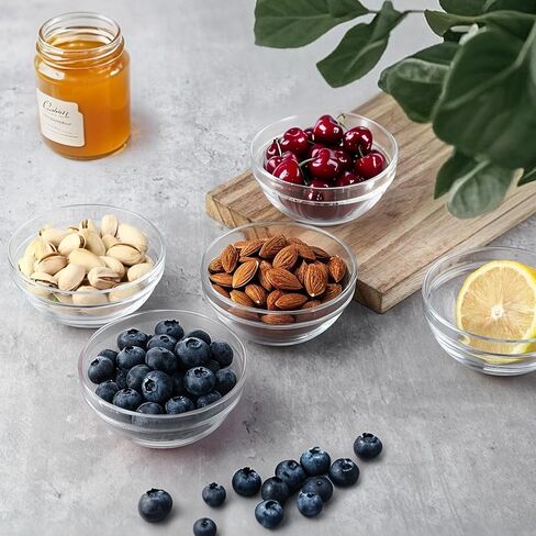 Farielyn-X أوعية زجاجية صغيرة بحجم 3.5 بوصة و4oz، حاويات زجاجية صغيرة، Ramekins، الإعدادية، وعاء قرصة، حاويات بهار قابلة للتكديس، للإعداد، الانخفاضات، المكسرات، الوجبات الخفيفة، أوعية إعداد وجبات الحلوى، أوعية الحلوى in Kuwait