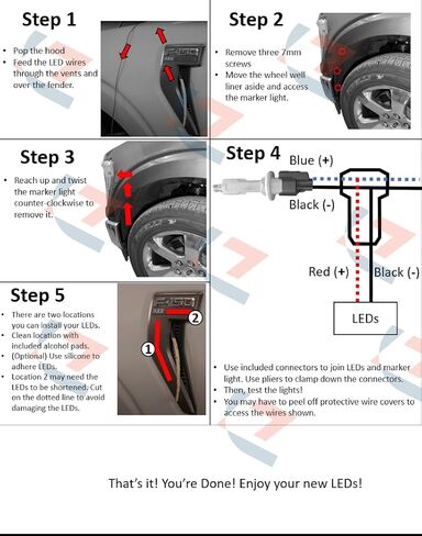 LZ Auto - مصباح تهوية LED - متوافق مع Ford F150 2021+ | العنبر | ملحقات الشاحنة الخفيفة ذات موضع LED in Kuwait