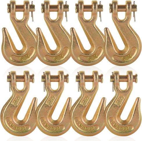 JMIATRY 8 قطع 3/8 بوصة Clevis Grab Hook 3/8 خطاف سلسلة G70 خطاف سلسلة أمان للمقطورة الفولاذية شديدة التحمل، سعة 7500 رطل، خطافات سحب ونش لسلسلة 10 مم، وصلات سحب سطح المقطورة in Saudi Arabia