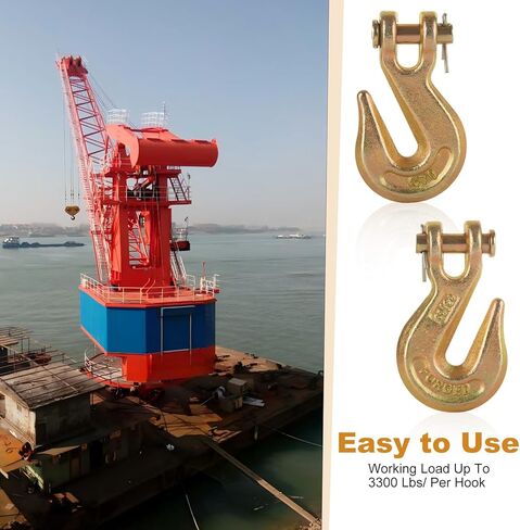 JMIATRY 8 قطع 3/8 بوصة Clevis Grab Hook 3/8 خطاف سلسلة G70 خطاف سلسلة أمان للمقطورة الفولاذية شديدة التحمل، سعة 7500 رطل، خطافات سحب ونش لسلسلة 10 مم، وصلات سحب سطح المقطورة in Saudi Arabia