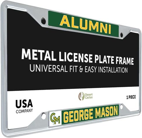 Desert Cactus George Mason University License Plate GMU Patriots Frame Metal Car Tag Holder for Front or Back of Car Officially Licensed (Alumni) in Saudi Arabia