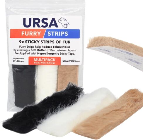 URSA Furry Strips for Lavalier Microphones, Super Soft Fur Pads to Reduce Clothing Rustle and Fabric Noise, Hypoallergenic Adhesive, Cut to Size, On Set Mic Rigging Strips, Pack of 9 (MultiPack) in Saudi Arabia