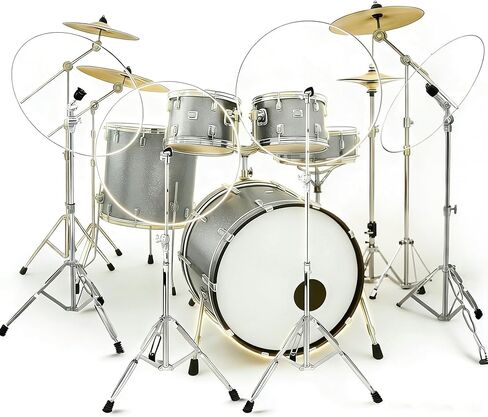 درع الطبل، مستدير شفاف مقاس 22 بوصة، عبوتان. فريد من نوعه للتسجيل المباشر. كاتم الصوت ويعزز الأداء. يتم تركيبه على جميع حوامل الصنج. (22 بوصة - عبوتان) in Kuwait