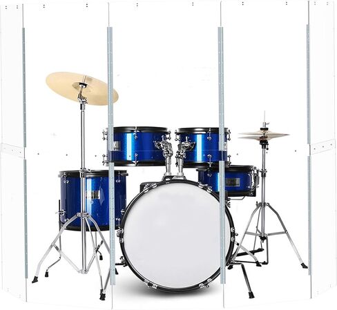 درع الطبل - 5 ألواح - يتحول إلى قفص طبل بطول 10 أقدام × 5 أقدام - مفصلات من الفولاذ المقاوم للصدأ كاملة الطول مثبتة مسبقًا. للممارسة والأداء. in Kuwait