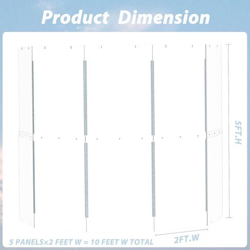 درع الطبل - 5 ألواح - يتحول إلى قفص طبل بطول 10 أقدام × 5 أقدام - مفصلات من الفولاذ المقاوم للصدأ كاملة الطول مثبتة مسبقًا. للممارسة والأداء. in Kuwait