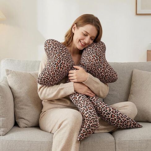 Coquette Bow Plate Printing Leopard Large Bow على شكل وسادة زخرفية أقحوط الوسائد Preppy رمي رمي وسادة لأريكة سرير نساء غرفة الديكور المنزل 27 بوصة (طباعة الفهد) in Kuwait