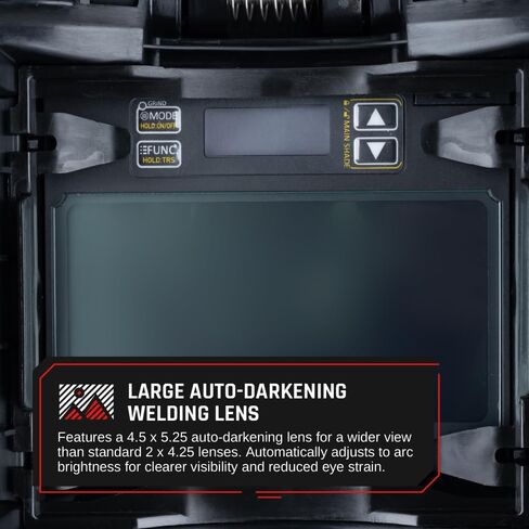 Parcil Distribution WF-101 Pro Full-Face Welding Respirator Shade 9 with Auto-Darkening Lens and O-A-X Cartridges with Flip-Up Welding Hood- 99.9% Particulate, Organic Vapor, Acidic Filtration in Kuwait