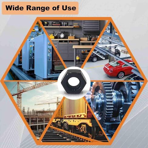 طقم صواميل سداسية 300 قطعة من QSJ، M3 M4 M5 M6 M8، مجموعات صواميل الأجهزة، 8.8 درجة من الفولاذ الكربوني in Kuwait