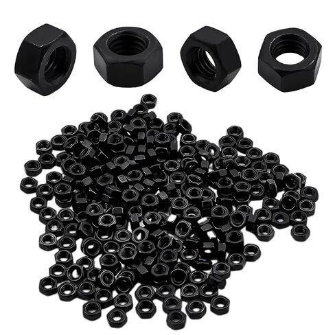 200Pcs M2 Grade 8 Hexagon Nuts Black Carbon Steel, Hex Drive, for Industrial, Construction, Home Fasteners in Saudi Arabia