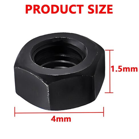 200Pcs M2 Grade 8 Hexagon Nuts Black Carbon Steel, Hex Drive, for Industrial, Construction, Home Fasteners in Saudi Arabia