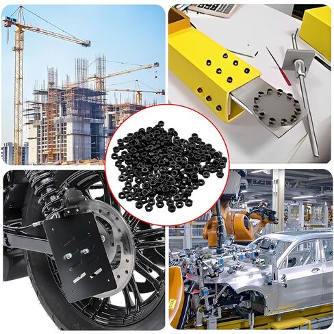 200Pcs M2 Grade 8 Hexagon Nuts Black Carbon Steel, Hex Drive, for Industrial, Construction, Home Fasteners in Saudi Arabia