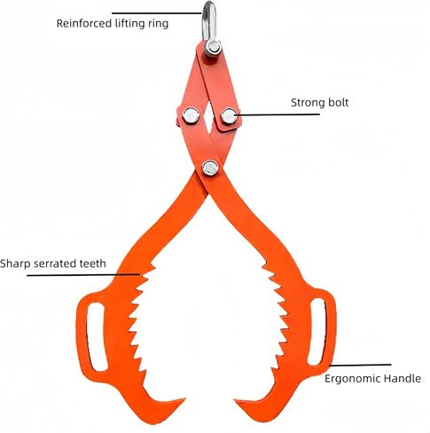2 Serrated Timber Claw Hook, 18in Log Lifting Tongs, Heavy Duty Steel Log Grapple Hook, Lumber Skidding Tongs for Log Lifting, Handling, Dragging & Carrying, Tractor ATV Truck Accessories in Kuwait