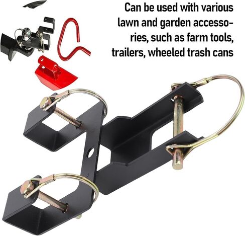 Trash Can Coupler Hook, Carbon Steel Wheeled Trash Can Hauler Hitch Universal Garbage Bin Hauling Hook for Gravel, Snow, and Uneven Terrain in Kuwait