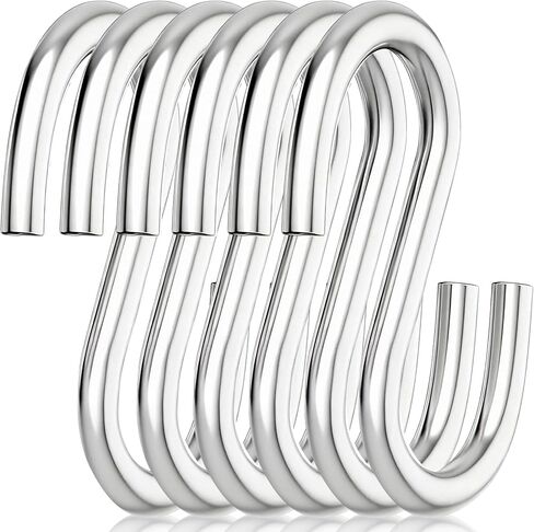 6 Pack Heavy Duty S Hooks, 3.2 Inch 304 Stainless Steel S Hook, s Shaped Hook, Grade Quality Utility Hooks for Hanging Hammock Stand, Swing, Plants in Kuwait