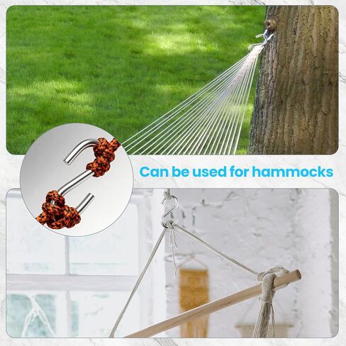 6 Pack Heavy Duty S Hooks, 3.2 Inch 304 Stainless Steel S Hook, s Shaped Hook, Grade Quality Utility Hooks for Hanging Hammock Stand, Swing, Plants in Kuwait